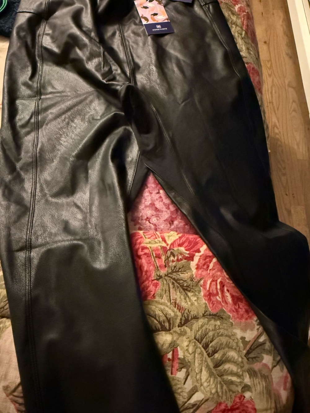 Honeylove Black Faux Leather Men's Dress Trousers